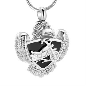 Motorcycle Cremation Jewelry Necklace for Ashes Pendants for Urn Jewelry Eagle - Picture 1 of 25