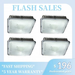 4-Pack 70W LED Canopy Light, 5000K, 8400LM, Damp/Wet Locations, For Gas Stations - Picture 1 of 10