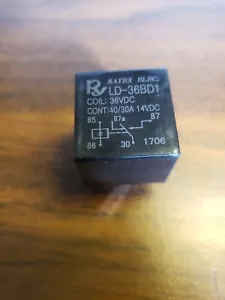 (2) RAYEX ELECTRIC LD-36BD1 RELAY 5 PINS, COIL: 36VDC, CONT: 40/30A 14VDC - Picture 1 of 4