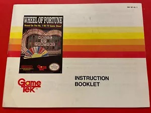 Wheel Of Fortune Instruction Manual Only NES Nintendo Entertainment System - Picture 1 of 2