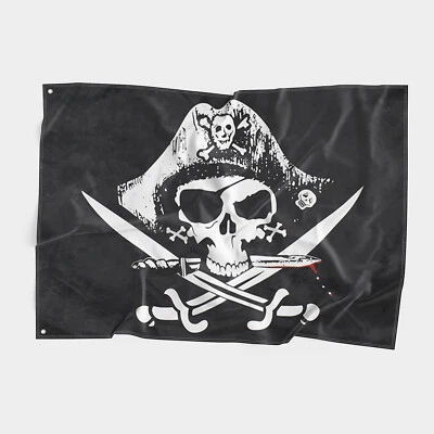 Bandera pirata pecho hombre muerto 3x5' pies exterior alegre Roger sables espadas Deadman Foto 1 de 4