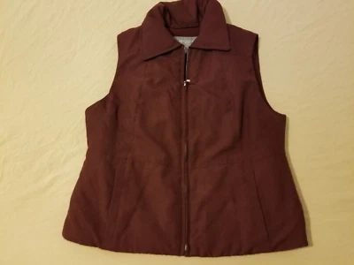 Chaleco Mujer Ann Taylor Cremallera Completa XXSP Granate Abombado Relleno 2XS Foto 1 de 4