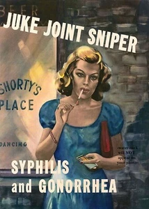 Póster de propaganda de reclutamiento de la Segunda Guerra Mundial de francotirador conjunto Juke FOTO prostituta - Imagen 1 de 2