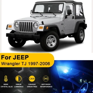 8X Blue LED Interior Lights For JEEP Wrangler TJ 1997-2006 Package Kit + TOOL - Bild 1 von 11