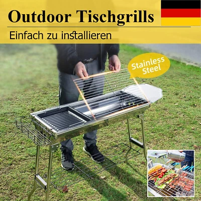MARKENLOS BBQ Grill Holzkohlegrill Camping Klappgrill tragbar Picknickgrill TerrasseGarten