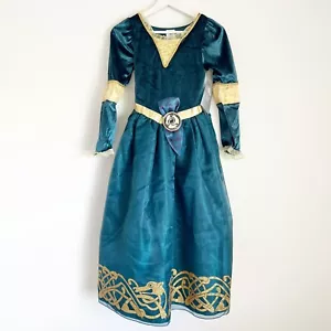 NWT Disney Store Merida Costume Girls Dress Brave 11/12 Green Gold Tulle Pretend - Picture 1 of 8