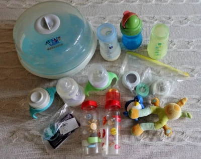 großes Babyflaschen Set Avent, Mum + Desinfektionsgerät,  z. T. neu in OVP #SK96 - Bild 1 von 4
