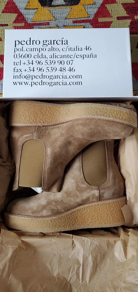 Bota PEDRO GARCIA Sefa Plataforma Suela Crepé en Gamuza 'Terciopelo Camel' 39 Totalmente Nueva Foto 1 de 4
