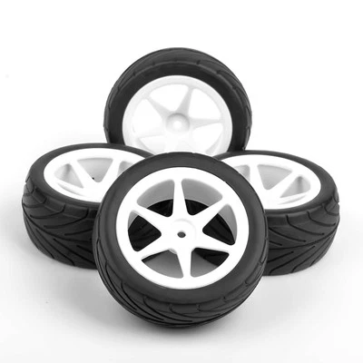 4pcs Front Rear Buggy Tires 12mm Hex Wheel For 1:10 HSP HPI OnRoad Racing RC Car - Image 1 of 4