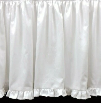 Falda de cama blanca lisa con volantes de tres lados 700 TC algodón borde de esquina abierto volantes Foto 1 de 3