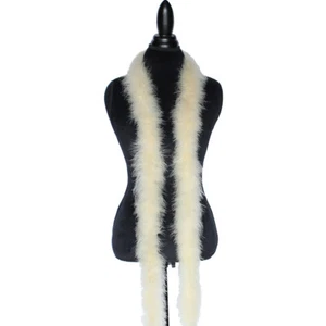 Boa de plumas de marabú beige 22 gramos 6 pies de largo para costura artesanal - Imagen 1 de 1