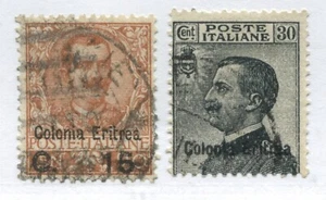 Eritrea 1905 overprinted 15 cent. and 1909 30 cent. used - Picture 1 of 1