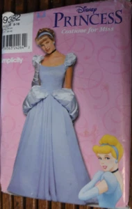 Simplicity 9382 0624 CINDERELLA Costume Sz 8-18 Bust 31.5"-40"  Uncut - Picture 1 of 2