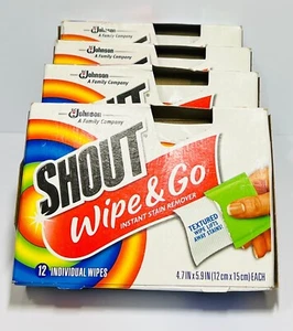 Shout Wipe & Go Instant Fleckenentferner - 12 Einzeltücher - NEU ✅4er Pack - Bild 1 von 3