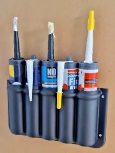 5 Tube Holder, Silicone Sealant Mastic Caulk Adhesive Tubes Van/Workshop/Garage - Picture 1 of 3