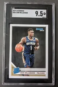 2019-20 Zion Williamson Donruss Rookie #201 SGC 9.5 Rated Rookie Mint RC - Picture 1 of 2