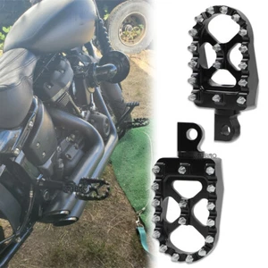 Reposapiés estilo Fat MX ancho reposapiés para Harley Dyna Sportster XL Chopper Bobber - Imagen 1 de 16