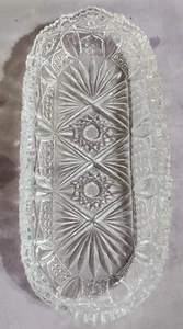 Vtg LE Smith (McKee) Clear Glass Quintec Celery Dish Oblong Bowl 10” in EUC - Picture 1 of 5