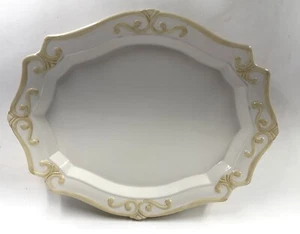 Princess House Pavillion Ivory Off White Serving Platter 19" Serving Plate - Picture 1 of 5