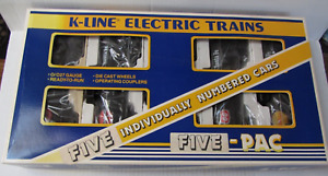K-Line 5PAC Electric Train Car Set Santa Fe 0/027 Gauge Die Cast Wheels NEW