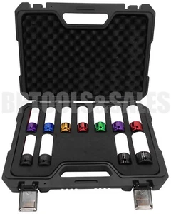 11pc 1/2 Dr. Thin Wall Master Alloy Wheel Lug Nut Socket Set Benz Tesla Hyundai - Picture 1 of 1