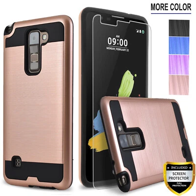 Funda protectora a prueba de golpes para teléfono LG Stylo 2 V Plus, + Protector de vidrio templado Foto 1 de 4