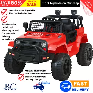 Rigo Kids Electric Ride On Car Jeep Toy Cars Remote 12V Child Vehicle Toys Red - Picture 1 of 13