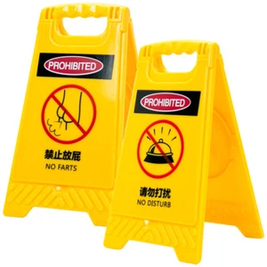 2 Pcs Warning Street Sign Makeup Mirror Travel Folding Hand Small Pocket - Picture 1 of 12