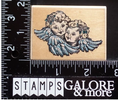 Stampendous Rubber Stamps H048 WINGED CHERUBS RELIGIOUS ANGELS #2808 - Image 1 of 2
