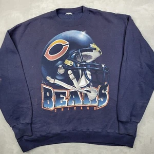 Chicago Bears Sweatshirt Mens XXXL Sweater Team Pullover Vintage Nutmeg 3XL Flaw - Picture 1 of 9