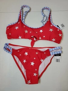 California Waves Swimsuit Bikini Stars Beach Pool Vacation Patriotic 4 July - Picture 1 of 8