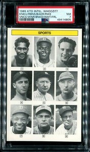 PSA 7 1985 KTO WHOOZIT? JACKIE ROBINSON / BOB BAKER / OTHERS DODGERS HOF B211