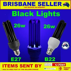 2 x Blacklight Spiral Light Bulb B22 Australian Standard 26w 240v FREE POST - Picture 1 of 4