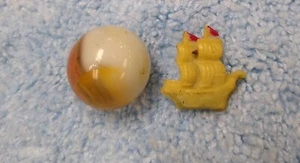 vintage Cracker Jack charm prize Celluloid Plastic Sailing Ship Mayflower? - Picture 1 of 2
