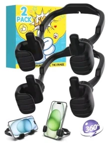 Cell Phone Stand Thumps Up Holder 2 Pack Black Ships From The USA - Picture 1 of 8