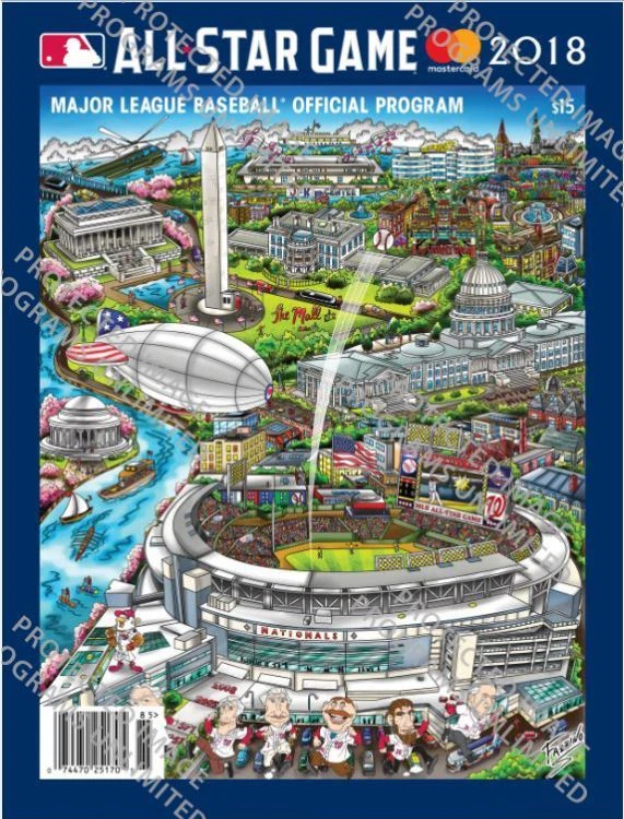 2018 MLB ALL STAR GAME PROGRAM OFFICIAL FAZZINO ART VERSION ASG WASHINGTON - Image 1 of 1