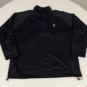 Browning schwarz Herren Fleece Viertel Reißverschluss Pullover Sweatshirt Large - Bild 1 von 10