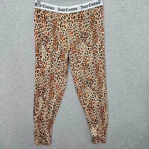 Juicy Couture Women Sleepwear Large Brown Cheetah Legging Logo Band - Picture 1 of 10