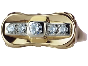 Art Déco 585 Gelb Gold 950 Platin 0,35 ct Diamant Damen Ring! - Bild 1 von 7