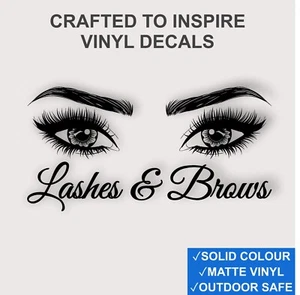 Eyelash Beauty Salon Decal – Brow Bar Wall Sticker – UK Made - Picture 1 of 13