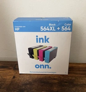 ONN 564XL Schwarz-564 Farbe Tinte wiederaufbereitete Tintenpatronen funktioniert mit HP Drucker - Bild 1 von 1