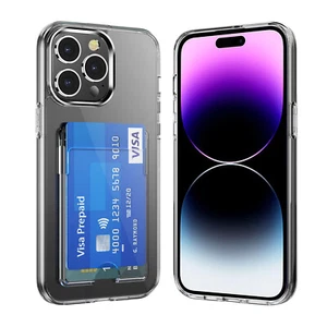Para iPhone 16 Pro/17 Pro Max TPU + PC Transparente Portatarjetas Estuche Delgado Anti-Amarillento - Imagen 1 de 11