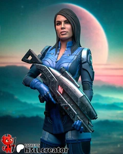 Ashley Williams Figura Stampata in 3D, Soldato Umano Mass Effect, Non Dipinta - Foto 1 di 10