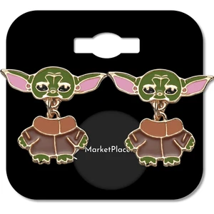 Mandalorianisches Baby Yoda Ohrring Emaille Nieten Hängel vergoldete Kugel DAS KIND - Bild 1 von 6