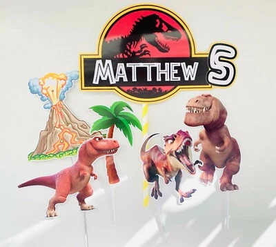 Personalized Jurassic Park Dinosaurs Theme Cake Topper - Image 1 of 2