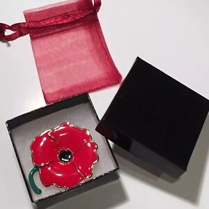 Red Poppy Pin Remembrance Red Pin Enamel Flower Memorial Labor Veteran’s Day