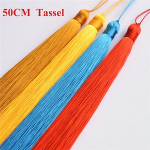 50CM Long Ice Silk Tassel Trim Craft Jewelry Making DIY 11 Colors - Picture 1 of 18
