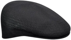 KANGOL® ORIGINAL 504 TROPIC VENTAIR CAP FLATCAP BONNET COULISSANT BONNET NOIR OR - Photo 1/5
