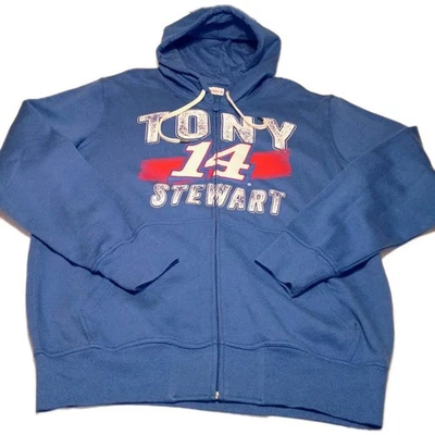 NASCAR Tony Stewart #14 Racing Cremallera Completa Azul Polar Sudadera con Capucha Para Hombres Talla XL Foto 1 de 4