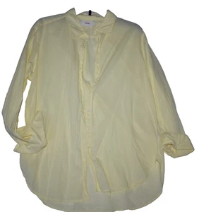 Camisa clásica con botones de algodón amarillo talla M de manga larga Xirena para mujer - Imagen 1 de 4
